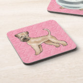 Weich überzogene Wheaten Terrier Hund Liebe Herzmu Getränkeuntersetzer (Linke Seite)