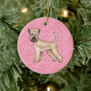 Weich überzogene Wheaten Terrier Hund Liebe Herzmu Keramik Ornament