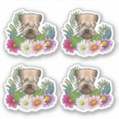 Weich überzogene Wheaten Terrier Kopf farbenfrohe Aufkleber (Vorderseite)