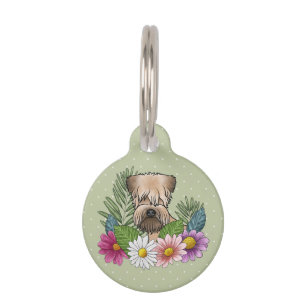 Weich überzogene Wheaten Terrier Kopf farbenfrohe  Haustiermarke
