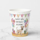 Weich überzogene Wheaten Terrier Pastel Happy Gebu Pappbecher (Vorderseite)