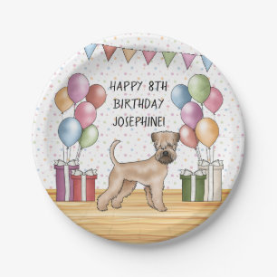 Weich überzogene Wheaten Terrier Pastel Happy Gebu Pappteller