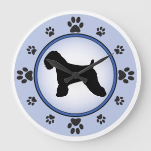 Weich überzogene Wheaten Terrier-Silhouette Große Wanduhr