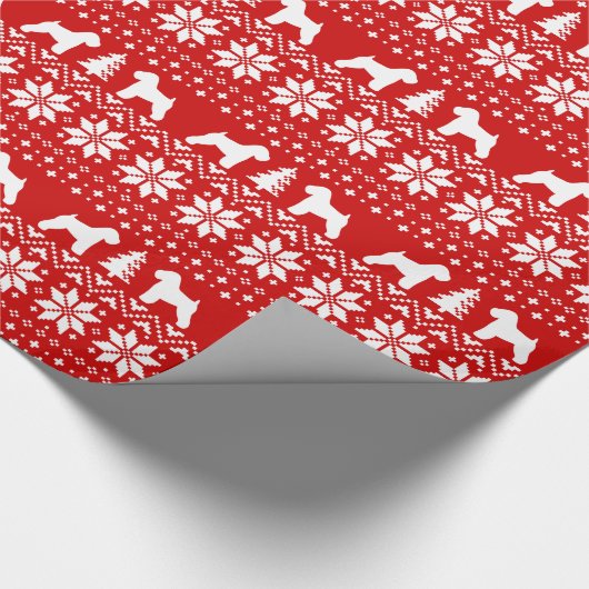 Weich überzogene Wheaten Terrier Silhouetten Weihn Geschenkpapier (Ecke)