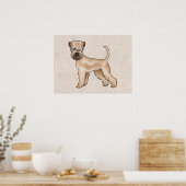 Weich überzogener Hund aus Terrier, auf Beige Steh Poster (Küche)