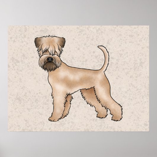 Weich überzogener Hund aus Terrier, auf Beige Steh Poster (Vorne)
