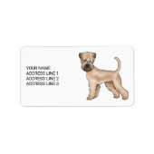 Weich überzogener Hund aus Terrier mit benutzerdef Adressaufkleber (Vorne)
