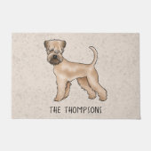 Weich überzogener Hund mit Drahtgitter auf Beige m Fußmatte (Vorderseite)