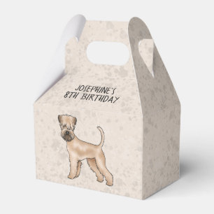 Weich überzogener Hund mit Drahtgitter auf Beige m Geschenkschachtel