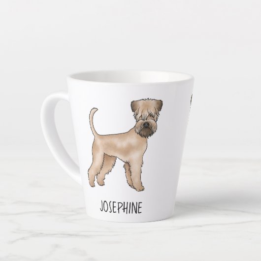 Weich überzogener Hund mit Individuelle Name Milchtasse (Linke Ecke)