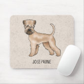 Weich überzogener Hund mit Namen auf Beige Mousepad (Mit Mouse)