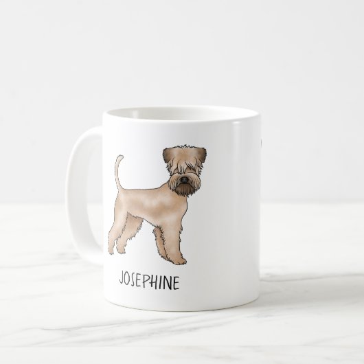 Weich überzogener Hund, Stehend mit Namen Kaffeetasse (Vorderseite Links)