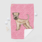 Weich überzogener Hund Terrier Hund Herzmuster Ros Golfhandtuch (Insitu)