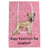 Weich überzogener Hund Terrier Hund Herzmuster Ros Mittlere Geschenktüte (Rückseite)