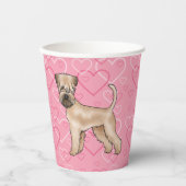 Weich überzogener Hund Terrier Hund Herzmuster Ros Pappbecher (Vorderseite)