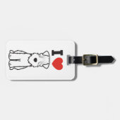 Weich überzogener Wheaten Terrier-HundeCartoon Gepäckanhänger (Vorderseite horizontal)