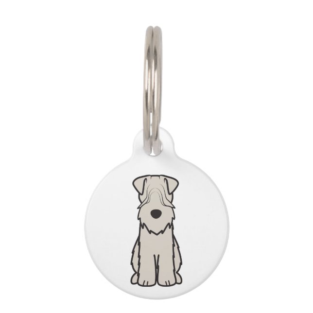 Weich überzogener Wheaten Terrier-HundeCartoon Haustiermarke (Vorderseite)