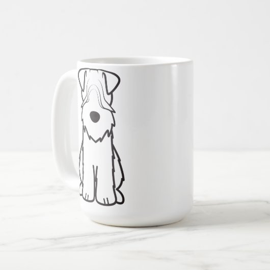 Weich überzogener Wheaten Terrier-HundeCartoon Kaffeetasse (Vorderseite Links)