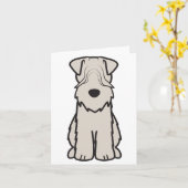Weich überzogener Wheaten Terrier-HundeCartoon Karte (Gelbe Blume)