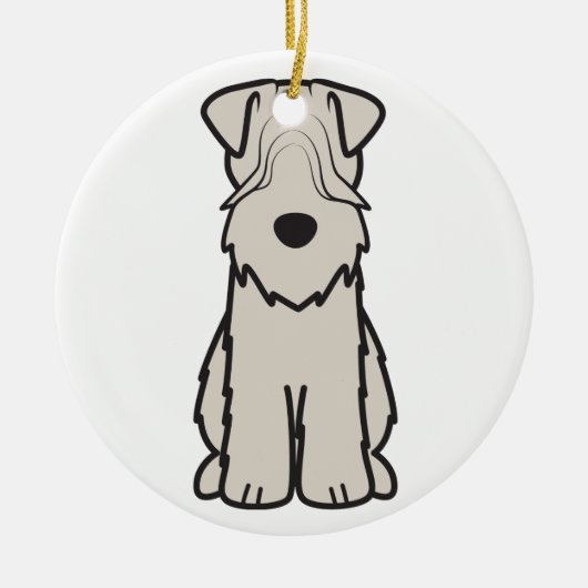 Weich überzogener Wheaten Terrier-HundeCartoon Keramik Ornament (Vorne)