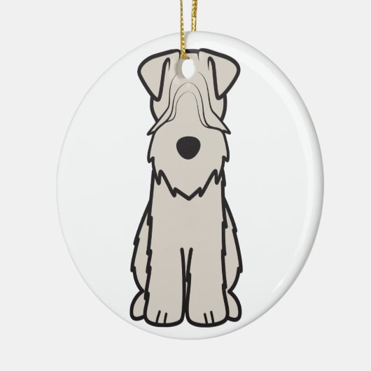 Weich überzogener Wheaten Terrier-HundeCartoon Keramik Ornament (Links)