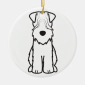 Weich überzogener Wheaten Terrier-HundeCartoon Keramikornament (Vorne)