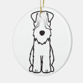 Weich überzogener Wheaten Terrier-HundeCartoon Keramikornament (Links)