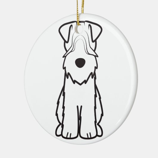 Weich überzogener Wheaten Terrier-HundeCartoon Keramikornament (Links)