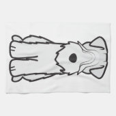 Weich überzogener Wheaten Terrier-HundeCartoon Küchentuch (Horizontal)