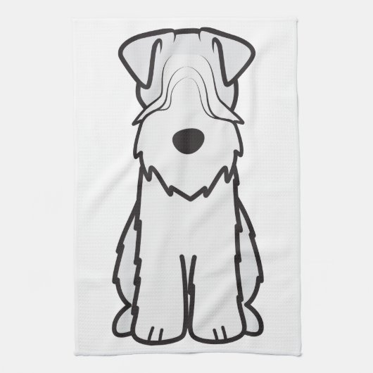 Weich überzogener Wheaten Terrier-HundeCartoon Küchentuch (Vertikal)