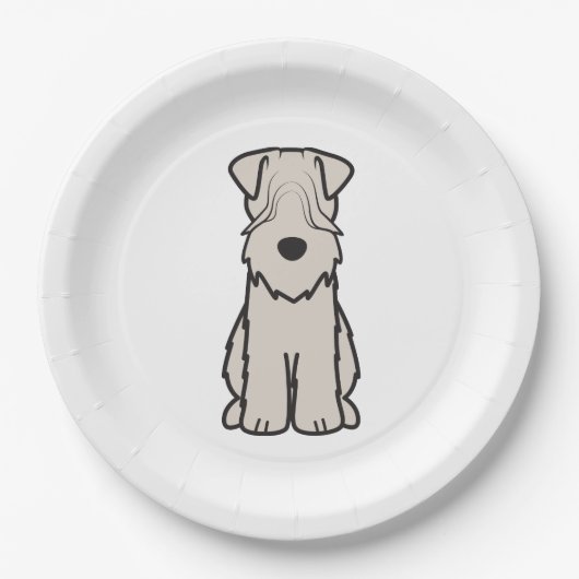 Weich überzogener Wheaten Terrier-HundeCartoon Pappteller (Vorderseite)