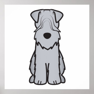 Weich überzogener Wheaten Terrier-HundeCartoon Poster