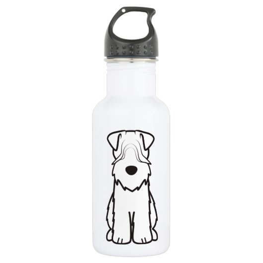 Weich überzogener Wheaten Terrier-HundeCartoon Trinkflasche (Vorderseite)