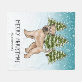 Weich überzogener Winterwald mit Terrier Snowy Fleecedecke (Vorderseite (Horizontal))