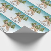 Weich überzogener Winterwald mit Terrier Snowy Geschenkpapier (Ecke)