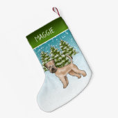 Weich überzogener Winterwald mit Terrier Snowy Kleiner Weihnachtsstrumpf (Rückseite (Hängend))