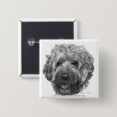 Weich-Überzogenes Wheaten Terrier Button (Vorne & Hinten)