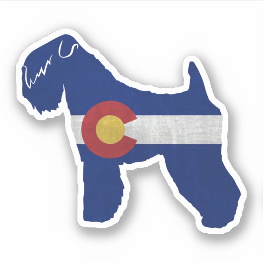 Weich überzogenes Wheaten Terrier Colorado Flag Aufkleber (Vorderseite)