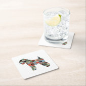 Weich überzogenes Wheaten Terrier Dog Geo Kariert Rechteckiger Pappuntersetzer (Vor Ort)