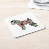 Weich überzogenes Wheaten Terrier Dog Geo Kariert Rechteckiger Pappuntersetzer (angewinkelt)