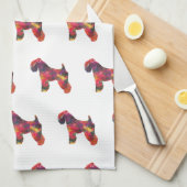 Weich überzogenes Wheaten Terrier Dog Geo Multi Geschirrtuch (Viertel Falte)