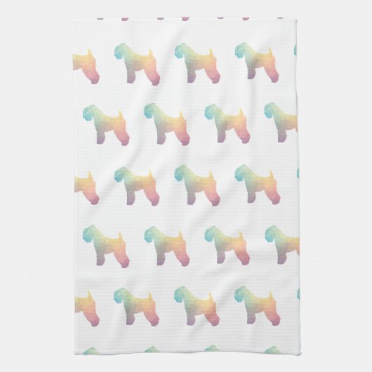 Weich überzogenes Wheaten Terrier Dog Geo Pastel Geschirrtuch (Vertikal)