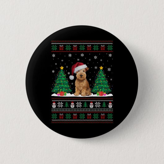 Weich überzogenes Wheaten Terrier Dog Xmas Tree Li Button (Vorderseite)