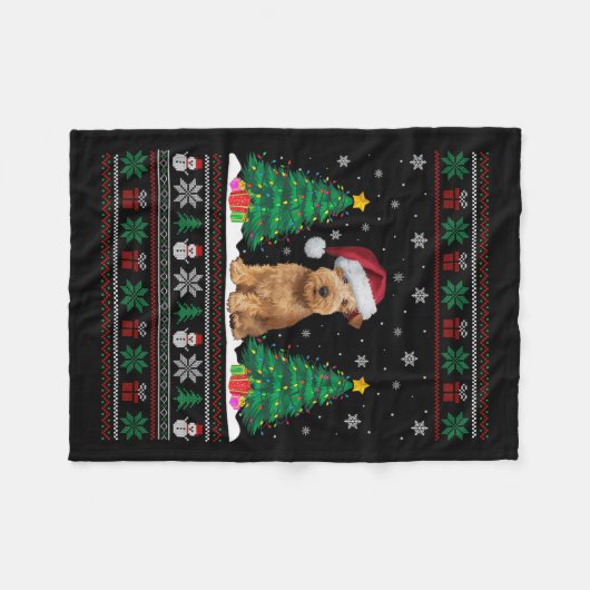 Weich überzogenes Wheaten Terrier Dog Xmas Tree Li Fleecedecke (Vorderseite (Horizontal))