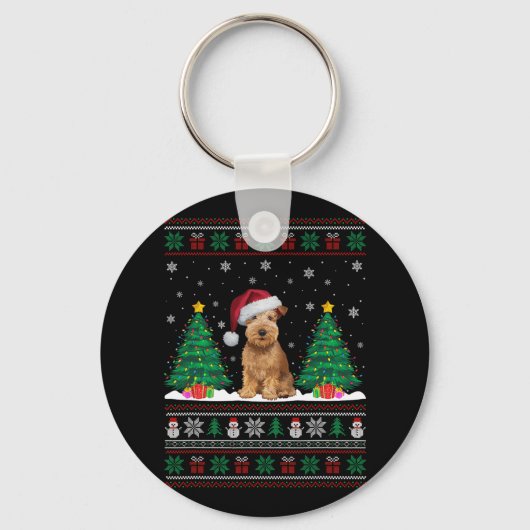 Weich überzogenes Wheaten Terrier Dog Xmas Tree Li Schlüsselanhänger (Vorderseite)
