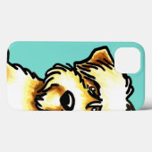 Weich überzogenes Wheaten Terrier Face Aqua Case-Mate iPhone Hülle (Rückseite (Horizontal))