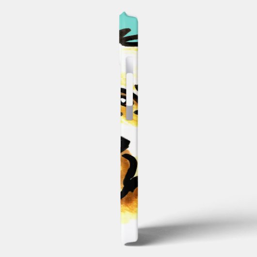 Weich überzogenes Wheaten Terrier Face Aqua Case-Mate iPhone Hülle (Rückseite / Links)