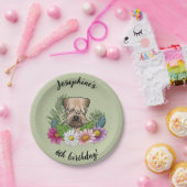 Weich überzogenes Wheaten Terrier Floral Happy Geb Pappteller (Party)