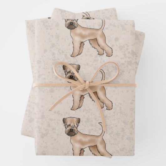 Weich überzogenes Wheaten Terrier Niedlich Hundesc Geschenkpapier Set (Beispiel)