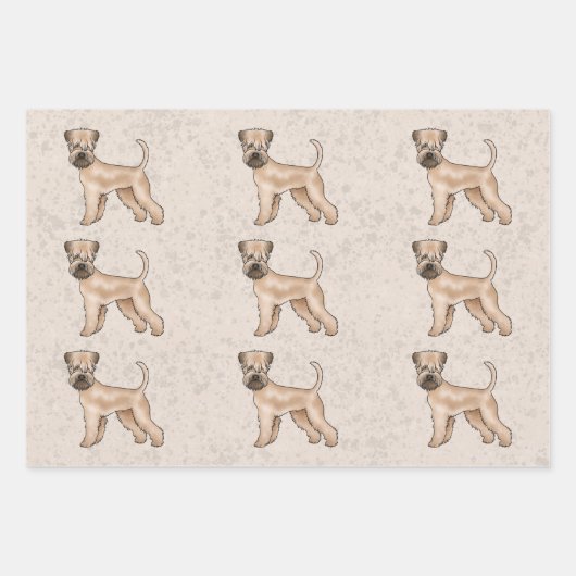 Weich überzogenes Wheaten Terrier Niedlich Hundesc Geschenkpapier Set (Vorderseite)
